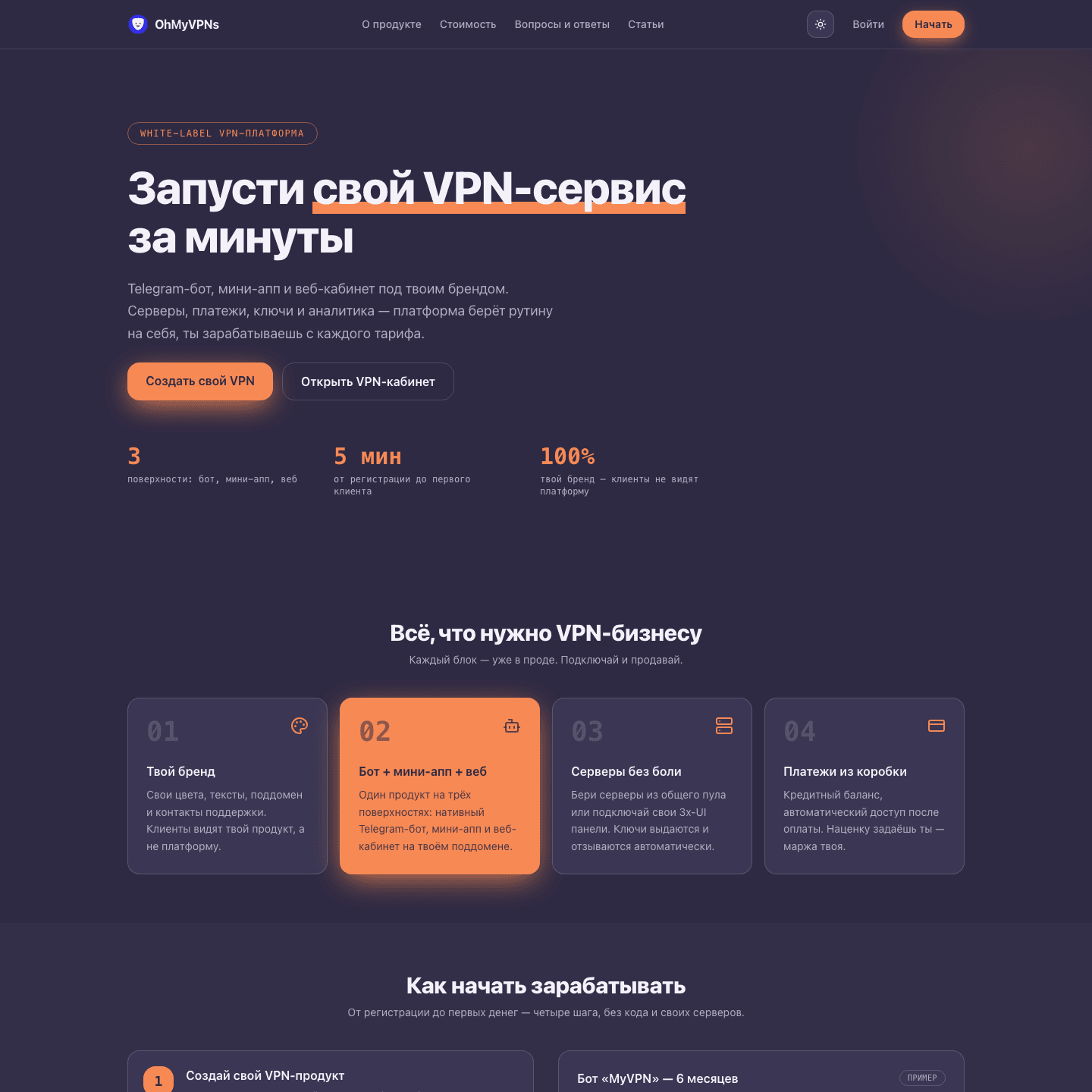 OhMyVPNs — проект Bangert Studio (Web / Telegram)